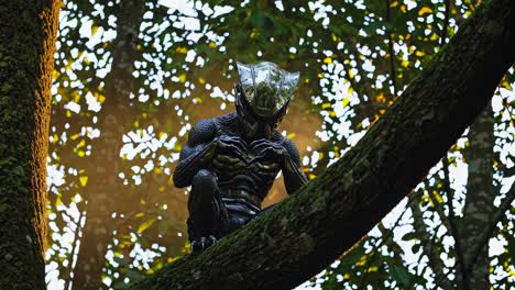 alien creature sitting in a tree