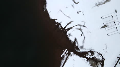 bahía nevada vuela sobre el lago y el río