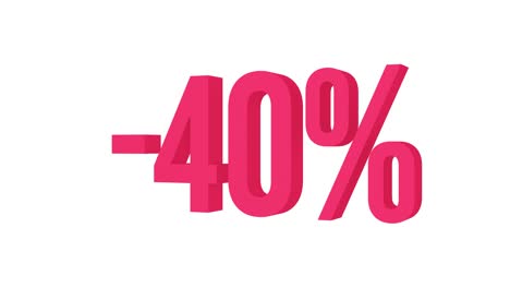 texto animado con un 40% de descuento.