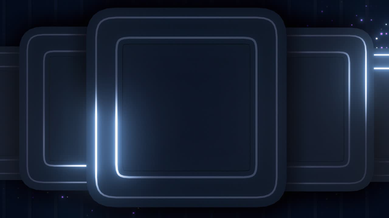 Dark Futuristic Background with Glowing Squares