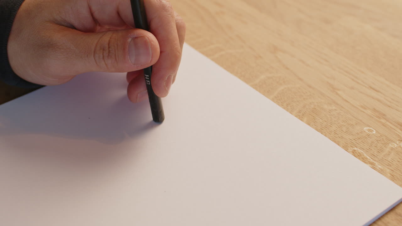 Close up shot of trying to start to write
