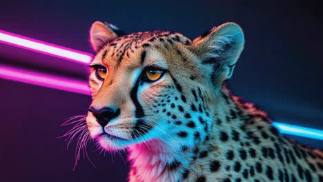 neon cheetah portrait