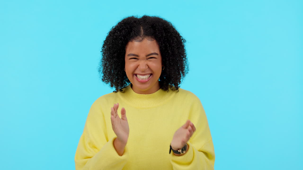 Woman, celebration and applause