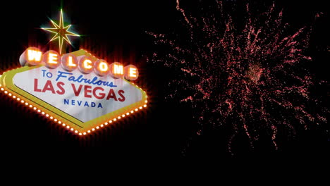 las vegas nevada signage with fireworks