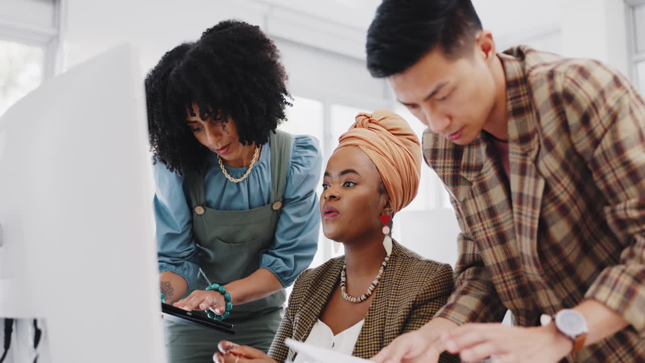 Business people, collaboration with documents