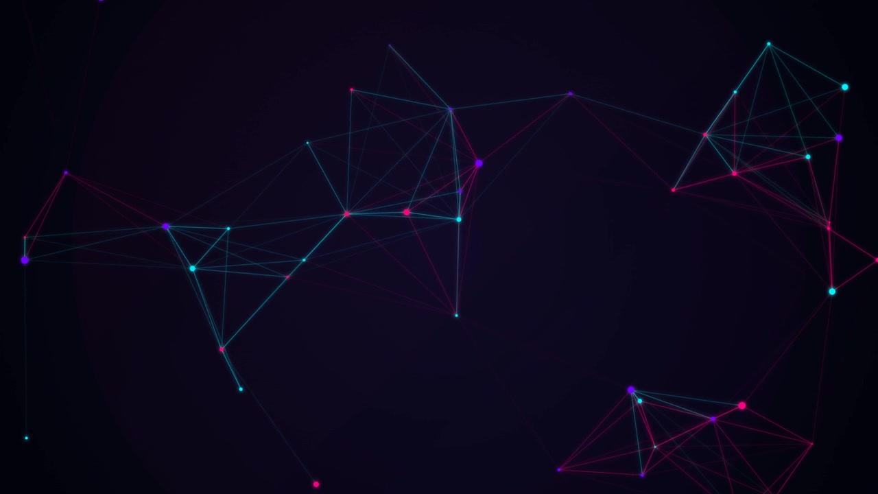 Abstract Digital Network Connection with Glowing Nodes and Lines