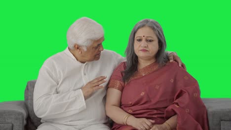 Indian-old-couple-talking-to-each-other-Green-screen