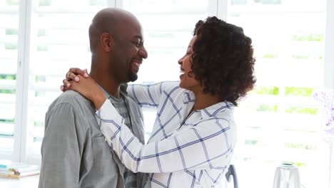 couple embracing each other at home 4k