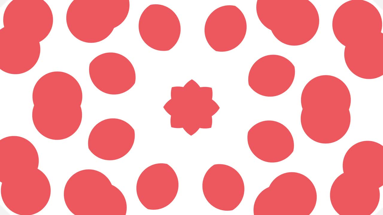 산호 꽃이 잎겨드랑이로 갈라지는 카레도스코픽 배경