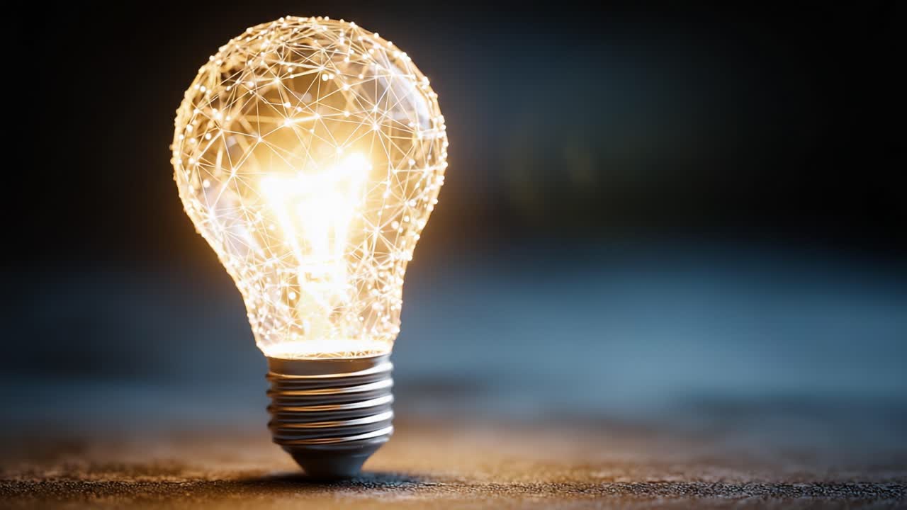 A Captivating Journey of Light: An Illuminated Lightbulb Reflecting Innovation and Creativity through Its Sparkling Design and Radiant Glow