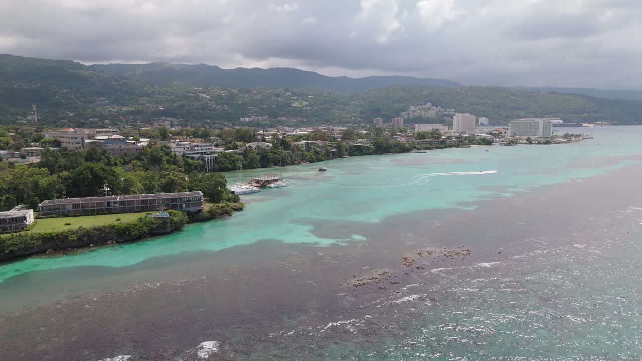 Cliffs Of Ocho Rios Jamaica With The Sea