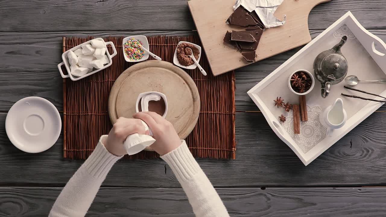 crema batida desde arriba