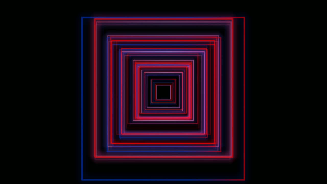 rectángulo de luz de neón superando animación 4k sobre fondo negro usando para video de fondo