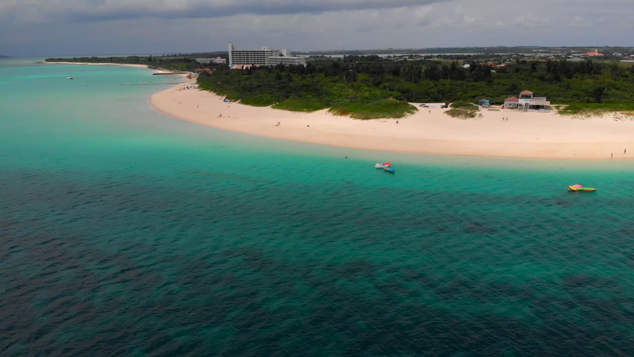 maehama 해변, miyakojima, 일본을 향한 공중 돌리