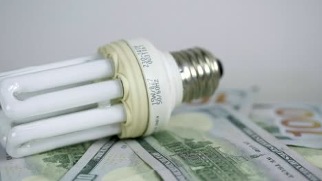 light bulb rotate on 100 usd note bills increase in electricity tariffs