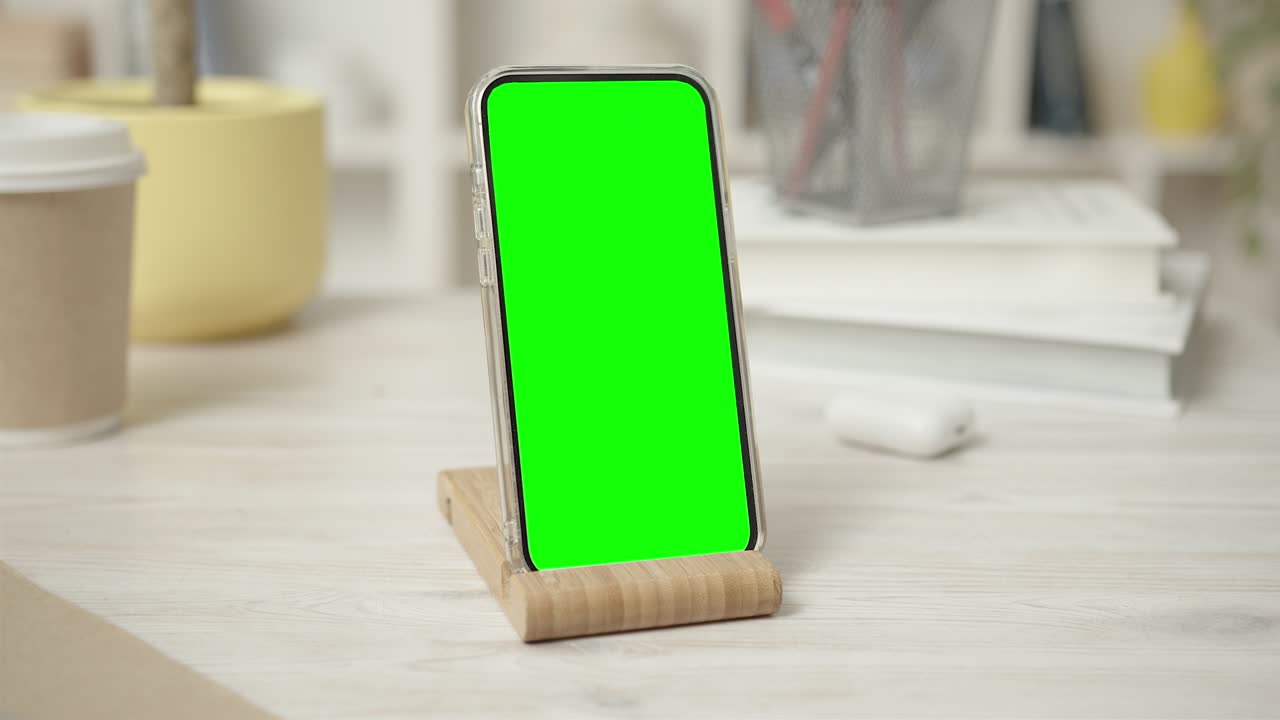 modelo de pantalla verde de teléfono inteligente moderno