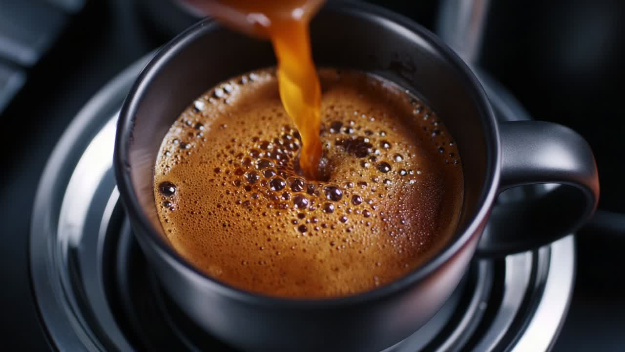 Espresso Pouring into a Mug