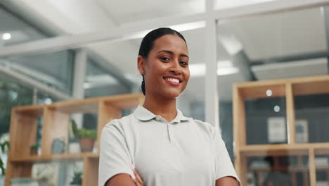 confidence, smile and face of a female