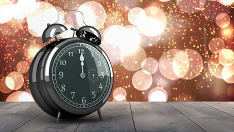 alarm clock counting down to midnight for new year