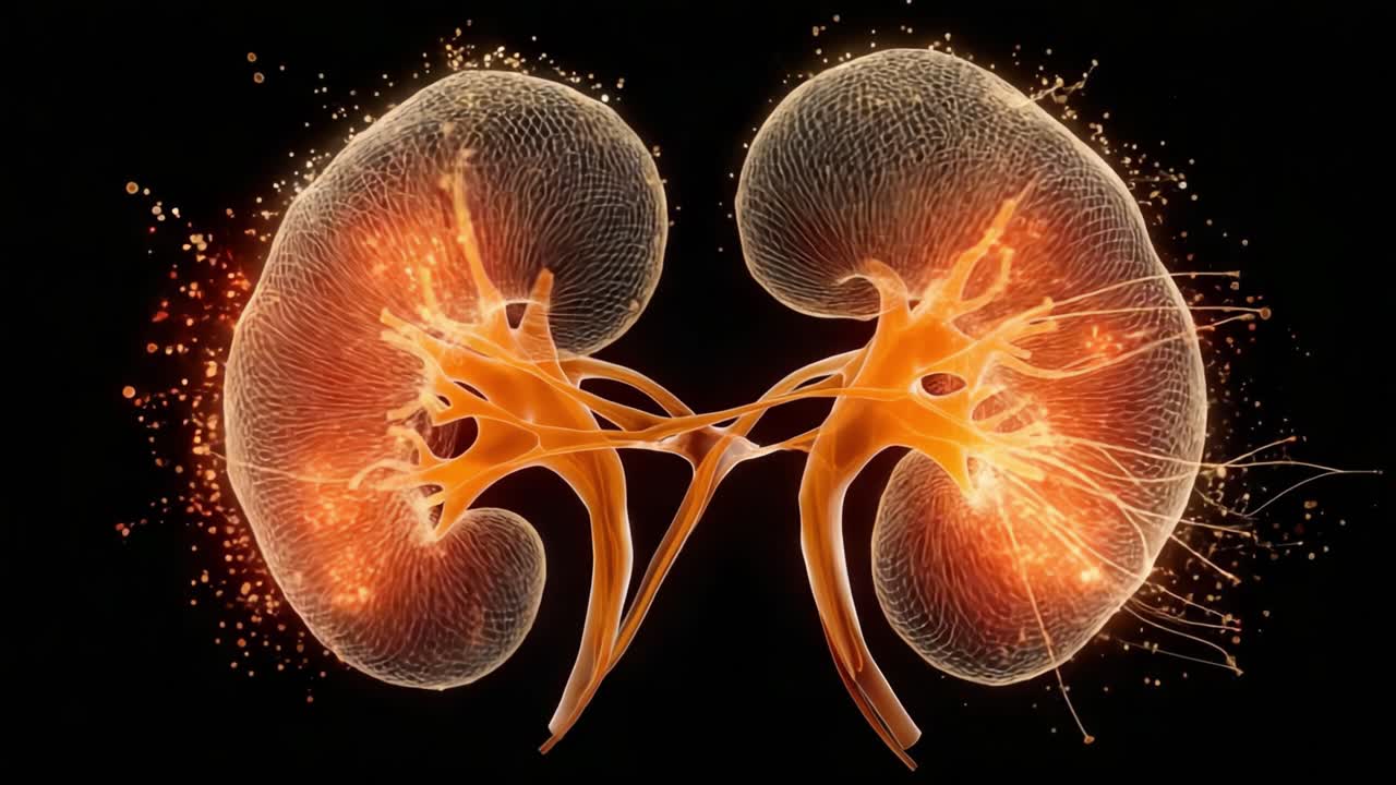 A Stunning Visualization of Human Kidneys, Showcasing Their Intricate Structure and Dynamic Functional Connections in a Captivating 3D Representation