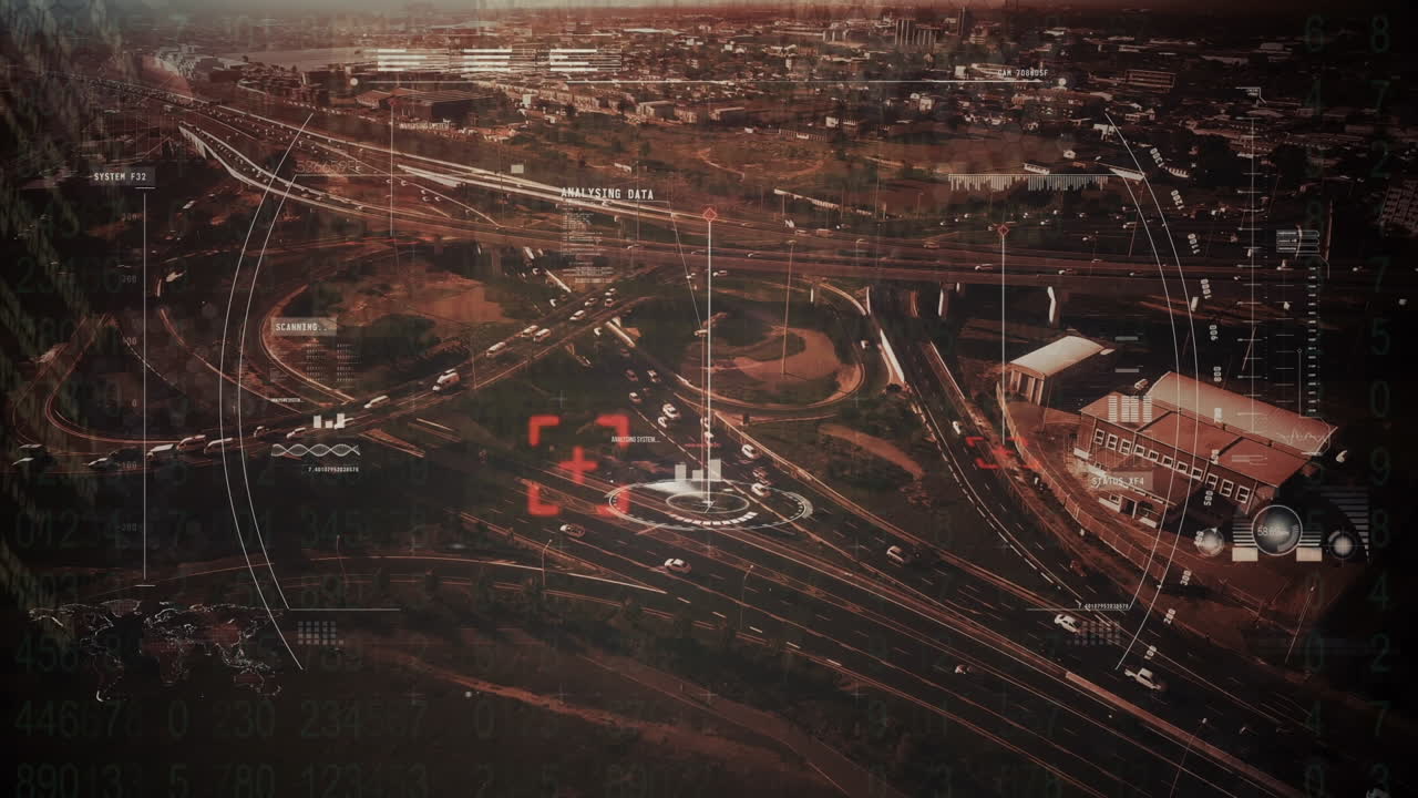 анимация обработки данных в дорожном движении