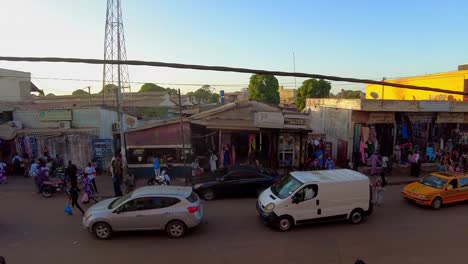 busy street scene in an african city