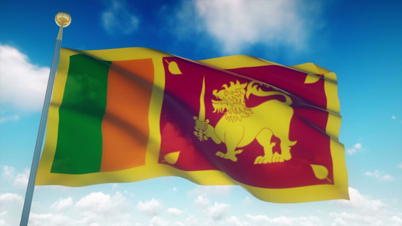 4k bandera muy detallada de sri lanka en bucle