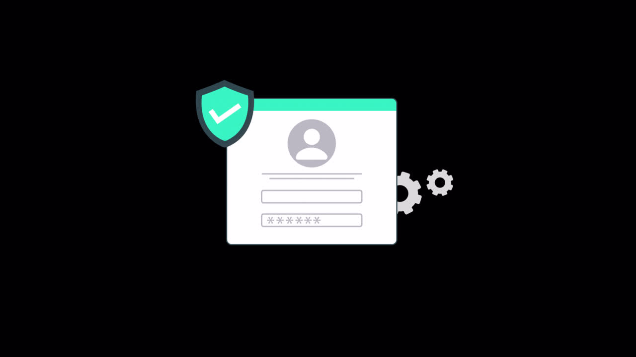 Animated User Account Login and Security Concept