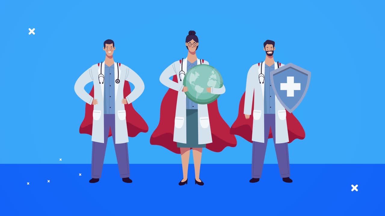 전문가, 의사, 영웅, 캐릭터, 아이콘