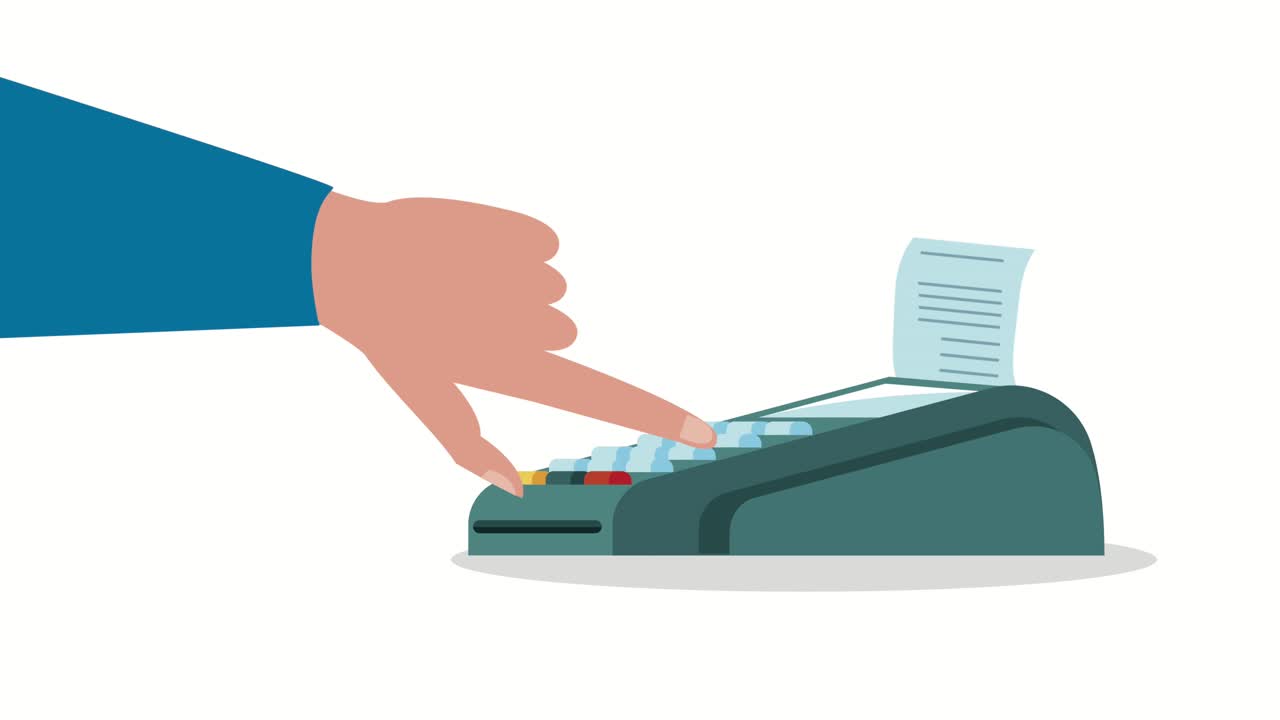 financial economy animation with hand and voucher