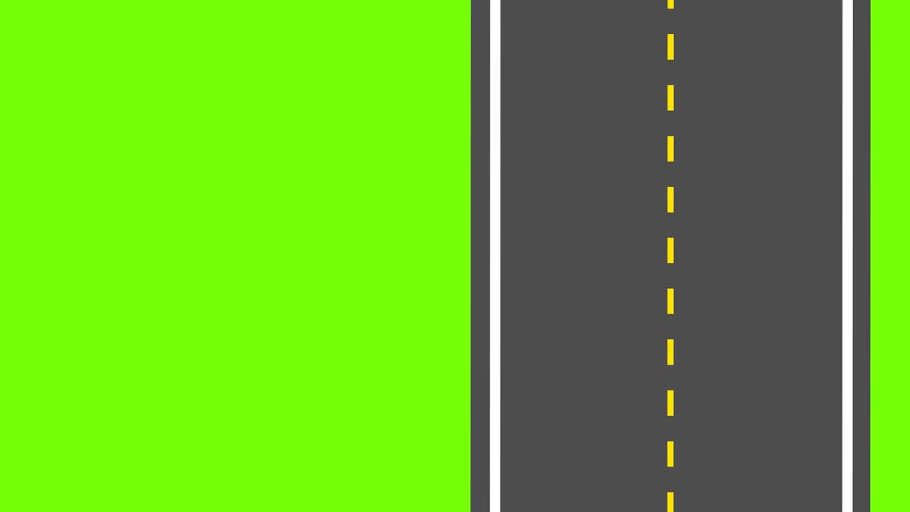 moving road aerial top view animation. animated highway driving