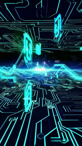 visualización de placas de circuitos futuristas abstractas