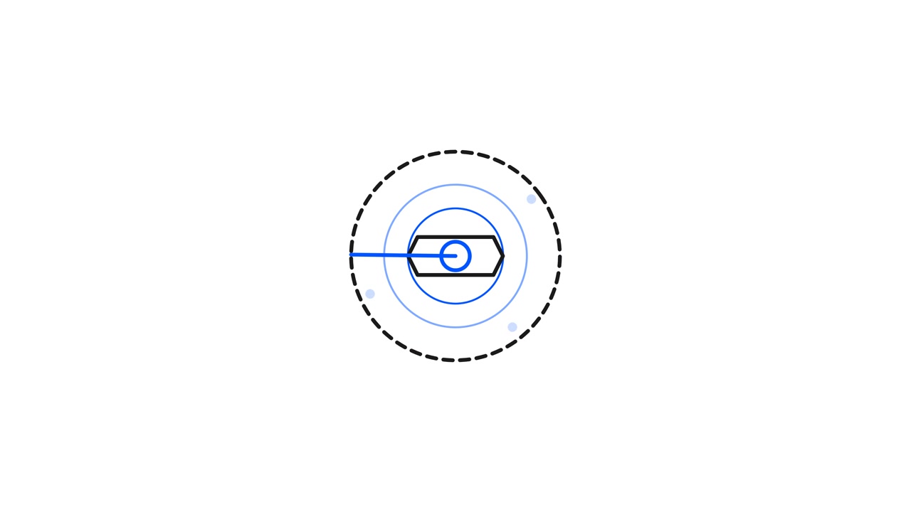 Minimalist Radar Animation with Rotating Scanning Line