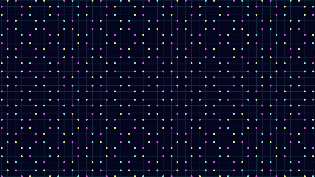 Vibrant grid of blue, purple, and green dots