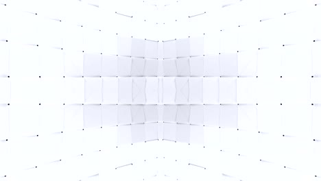fondo abstracto geométrico blanco bajo como un efecto de vidriera o caleidoscopio en movimiento en 4k. animación 3d de bucle, imágenes sin costuras en el popular estilo bajo de poli. v5