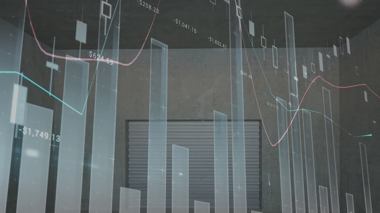 黒い背景の統計のアニメーション