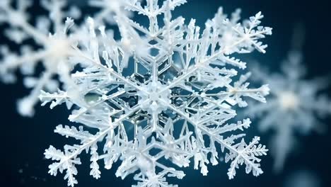 close-up macro photograph of a snowflake