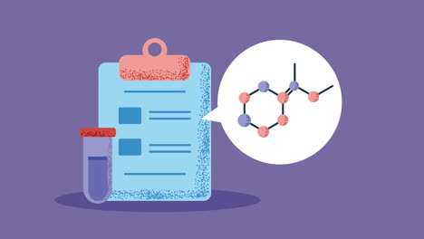 notas de experimentos científicos y fórmula química