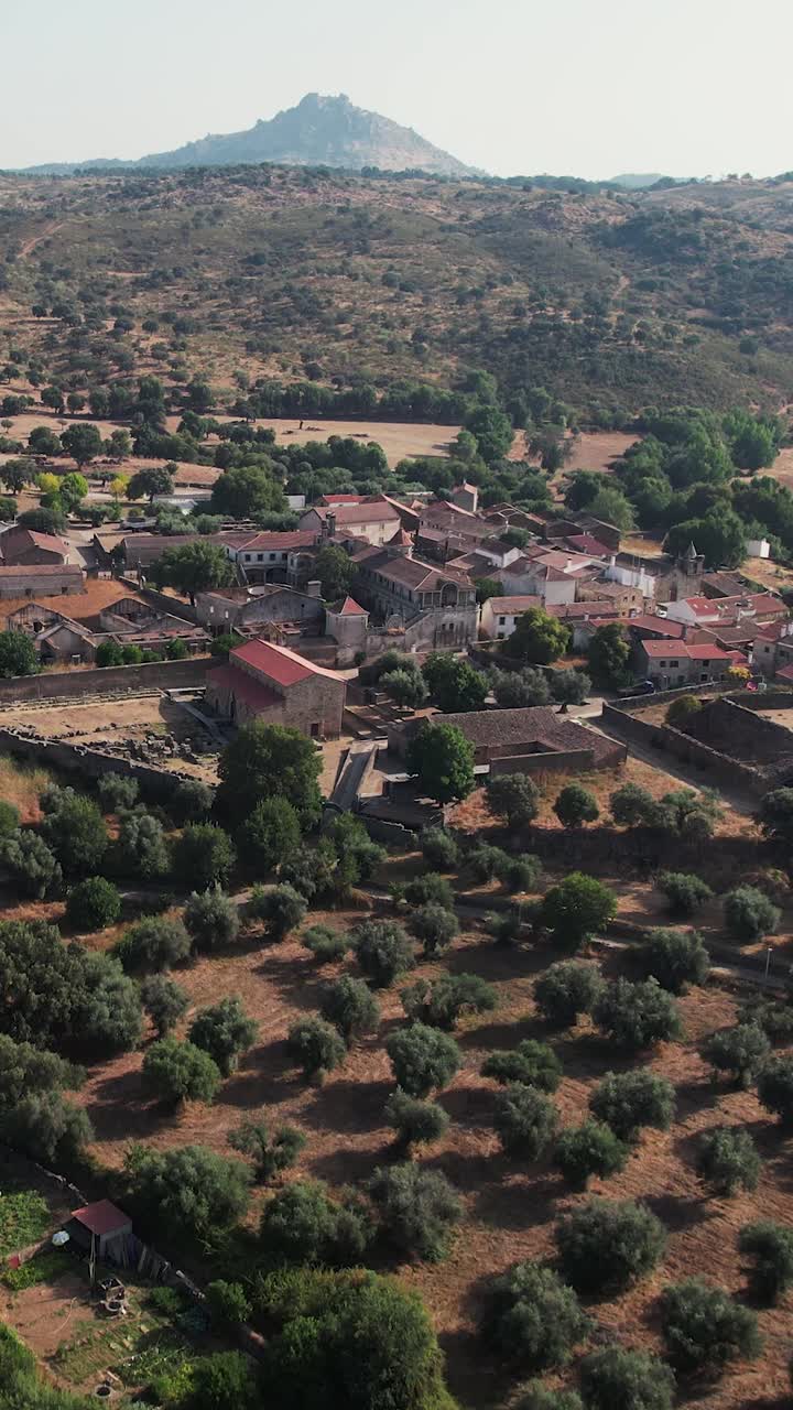 Aerial vertical View of Idanha a Velha, Portugal