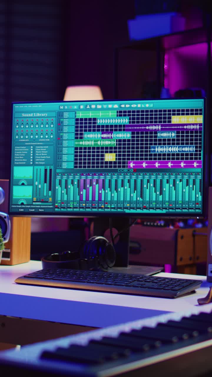 Computer Monitor Showing Music Production Software in Studio
