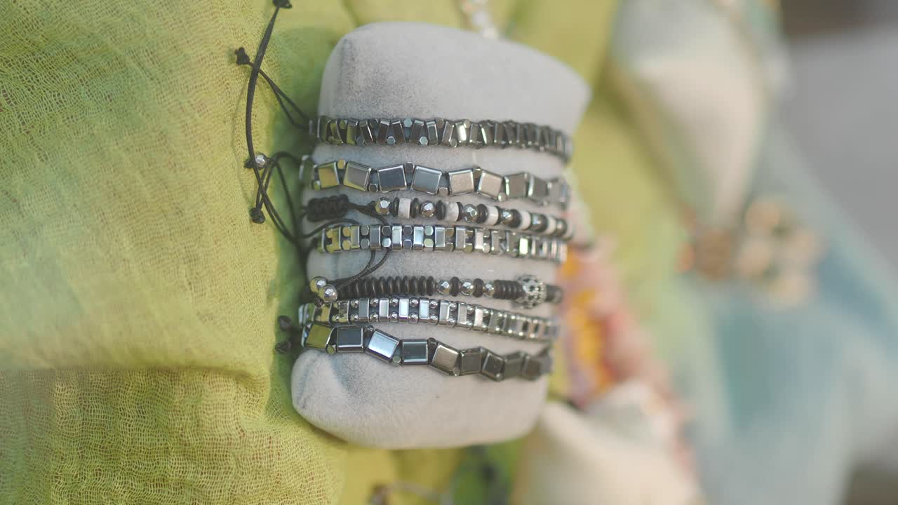 Bracelets Stacked on Display