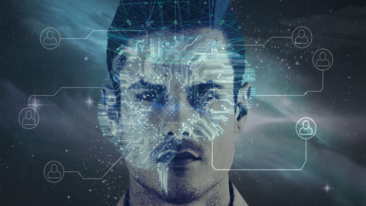 la animación digital muestra la tecnología de redes informáticas globales.