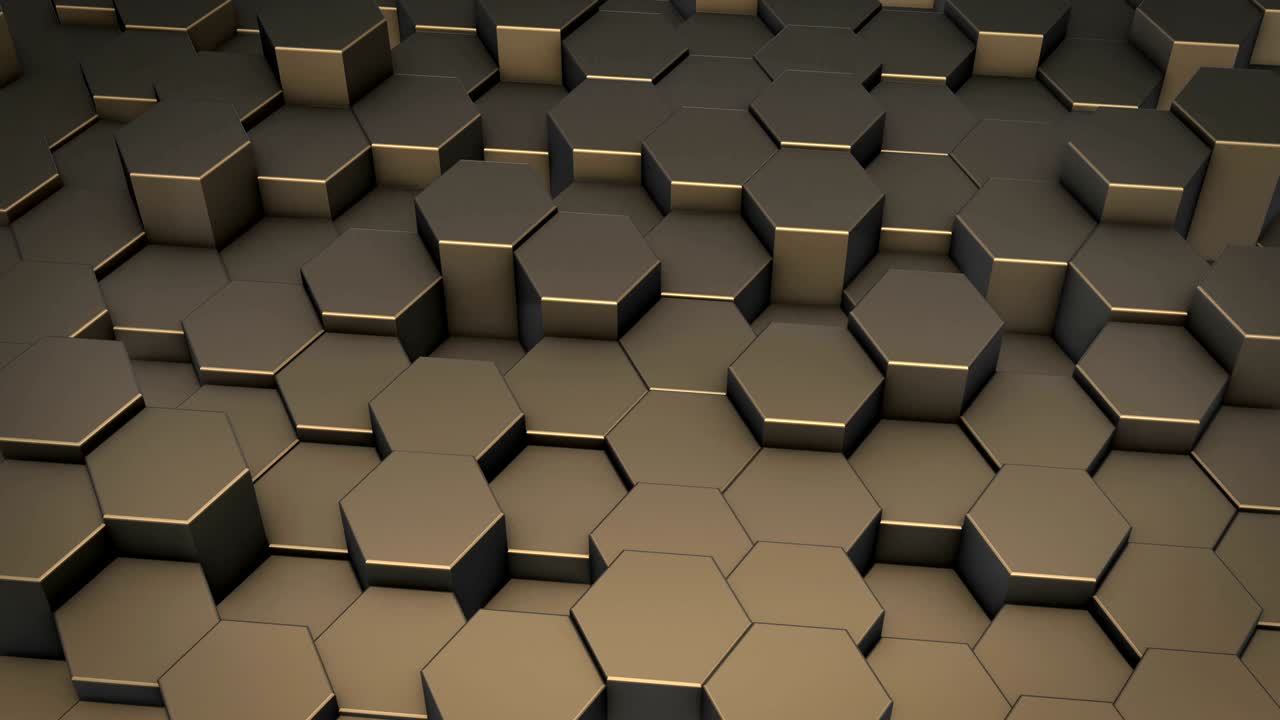 Abstract moving technology hexagons background