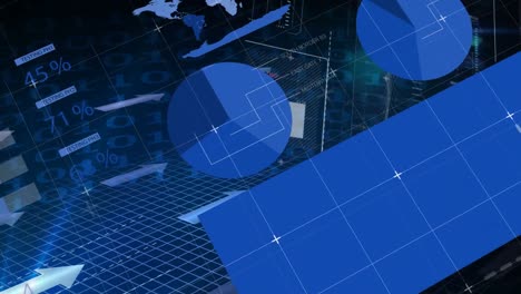 animation of statistics and data processing over grid