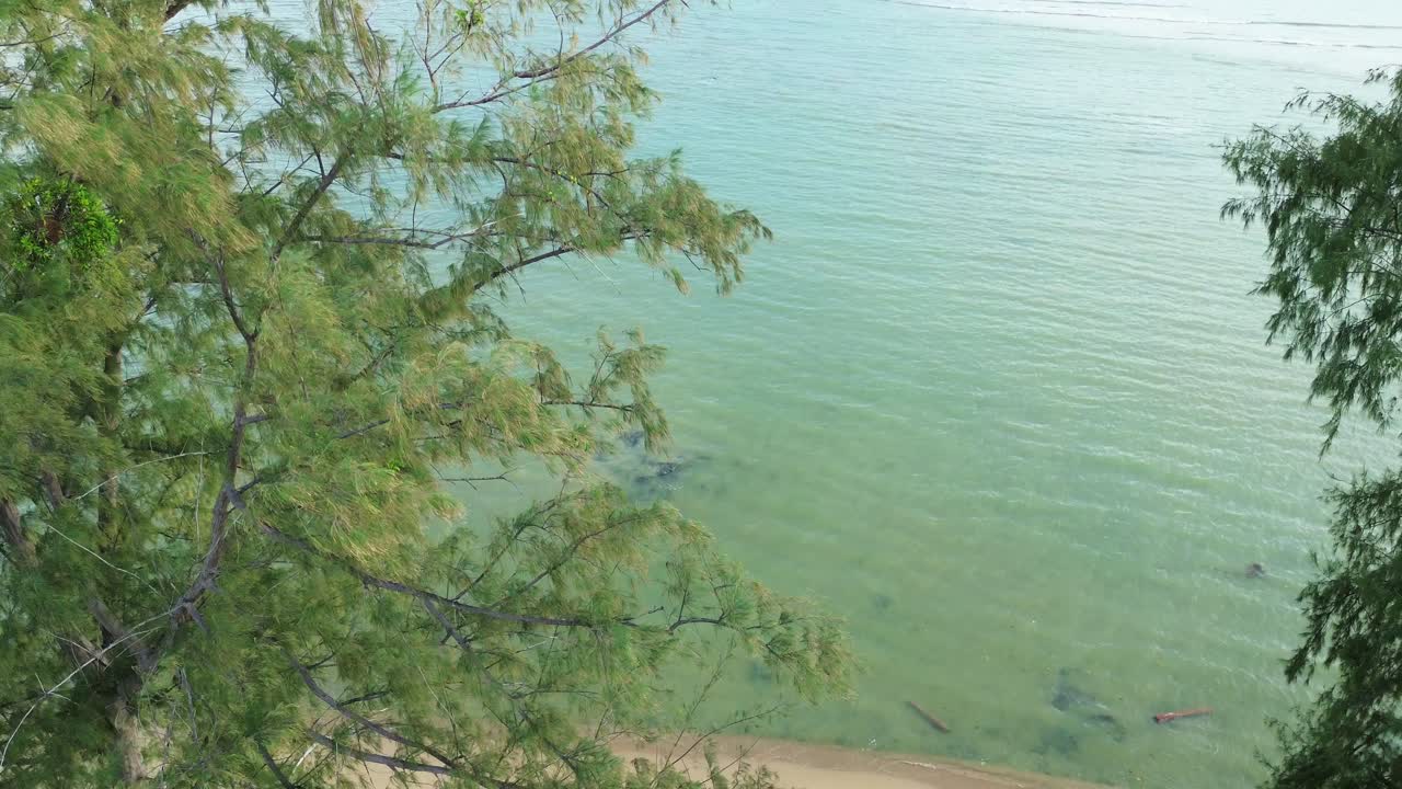 Natural sand beach Koh Samui island Gulf of Thailand hidden gem nature, aerial drone