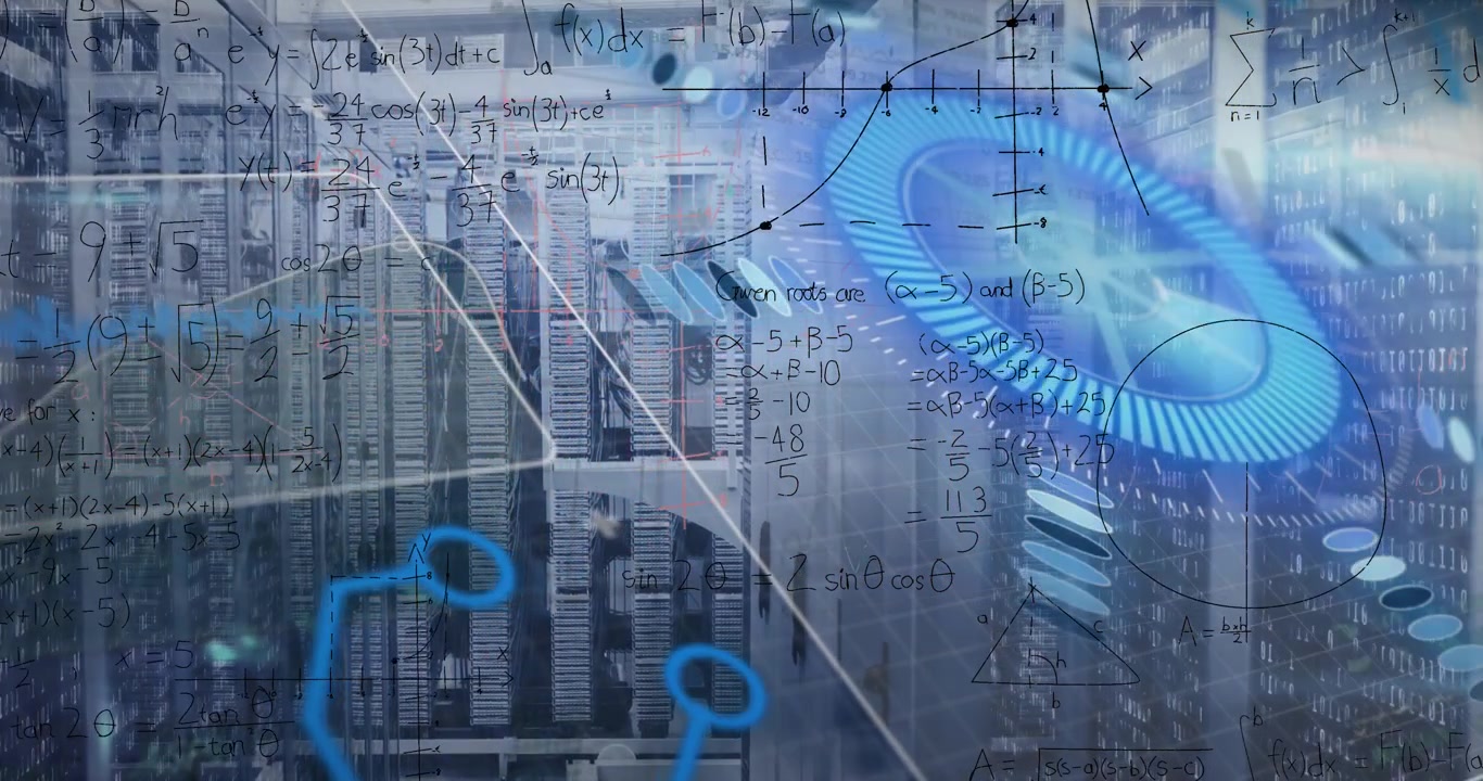 Animation of data processing over server room
