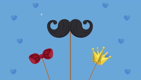 celebración del día del padre con bigote