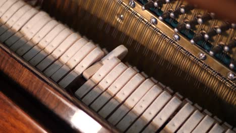 construcción interna del piano interior de madera