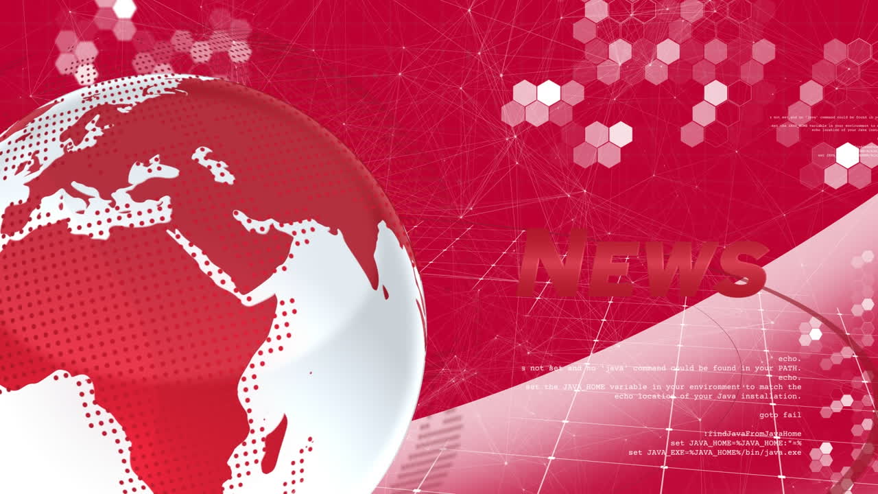 분홍색 배경에 있는 지구와 연결 네트워크의 애니메이션