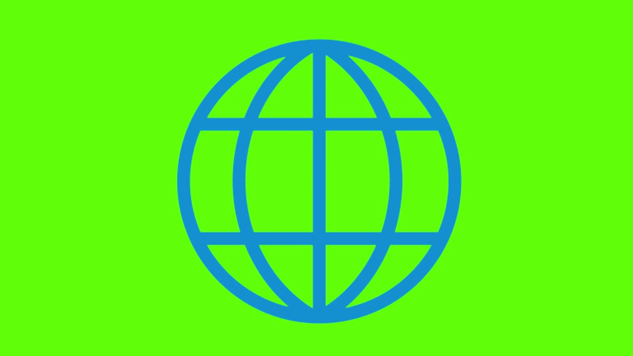 animation of a planet  icon on green screen background